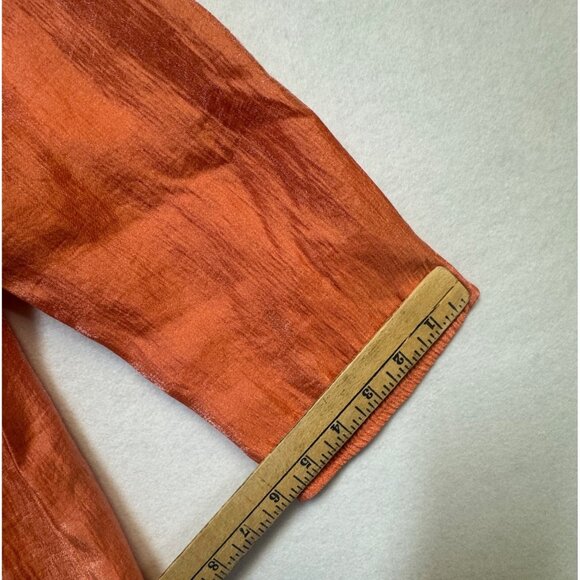 Ruby Rd. Womens Metallic Orange Button-Front Jacket 3/4 Sleeve Size 12 - Picture 8 of 8